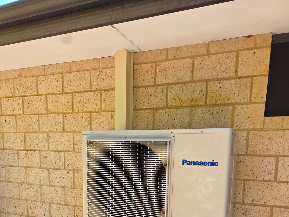 Large-capacity split system outdoor unit installed by Otter Air in Perth