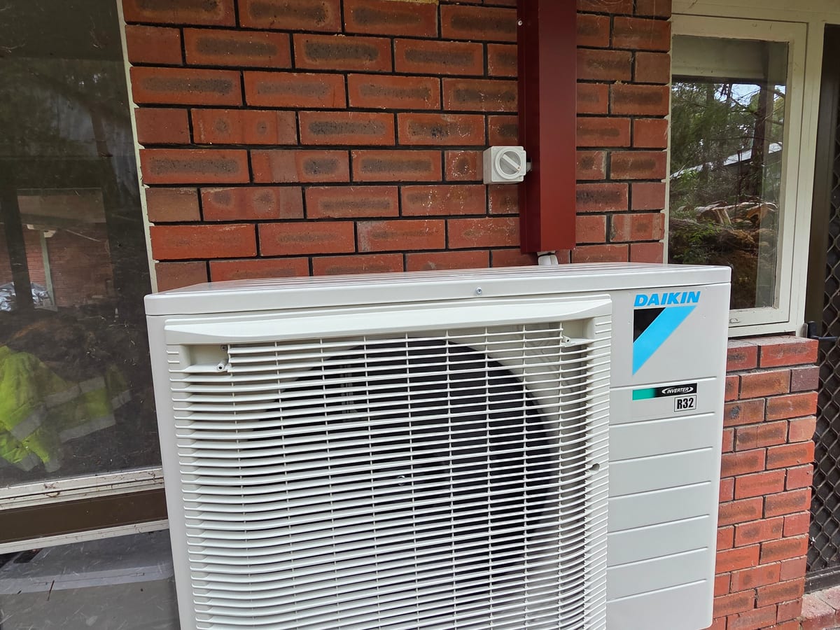 Daikin outdoor unit installed on a Perth home by Otter Air