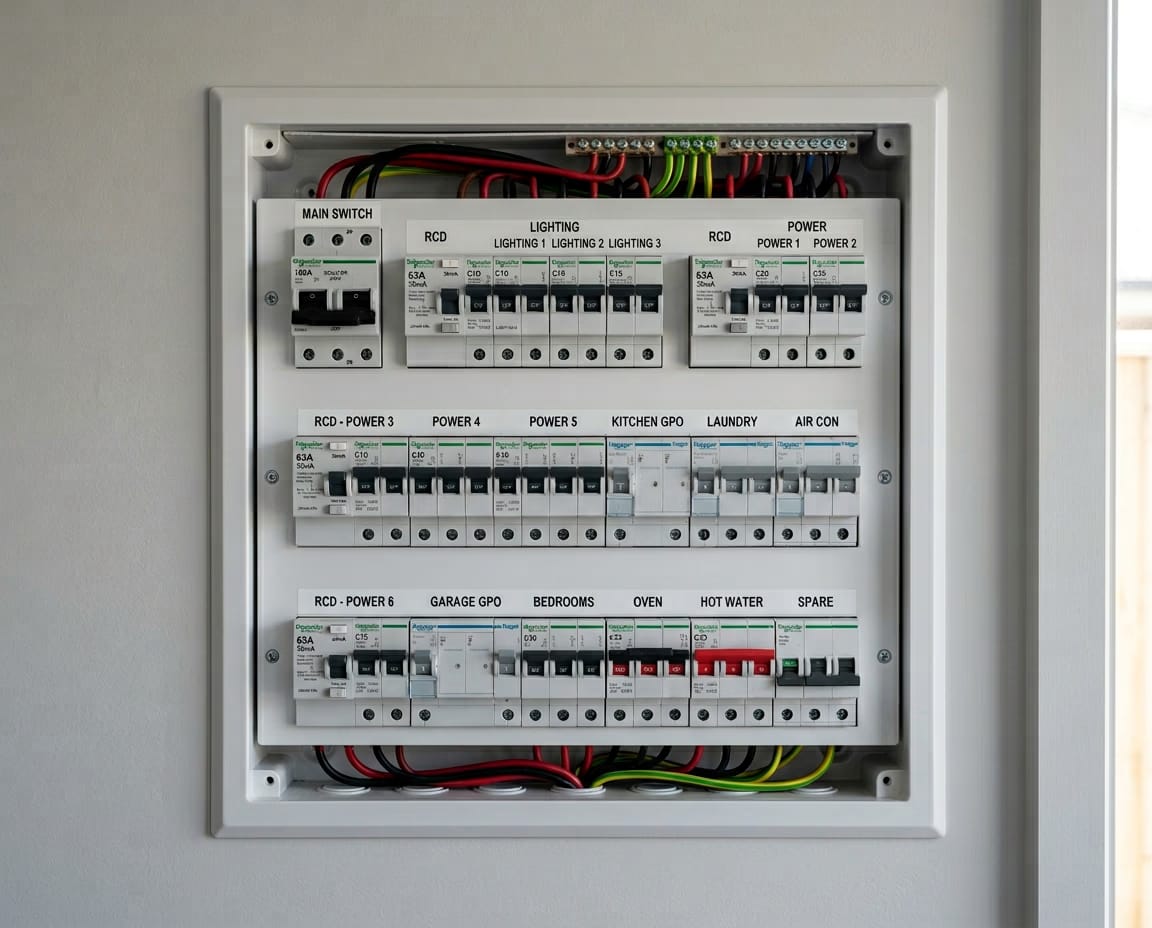 Switchboard safety switches and RCDs installed in Perth