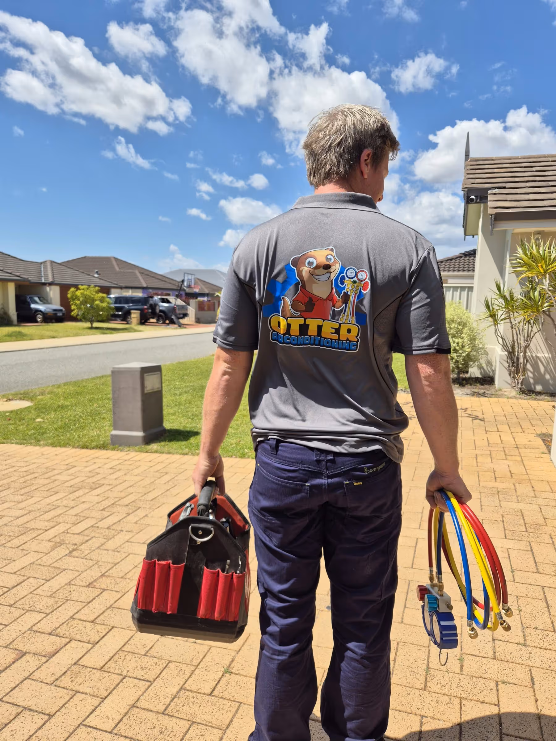 Otter Air technician arriving at a Perth home