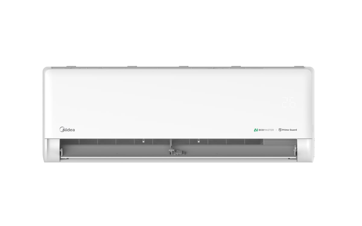 Midea Athena split system with display and open louvre