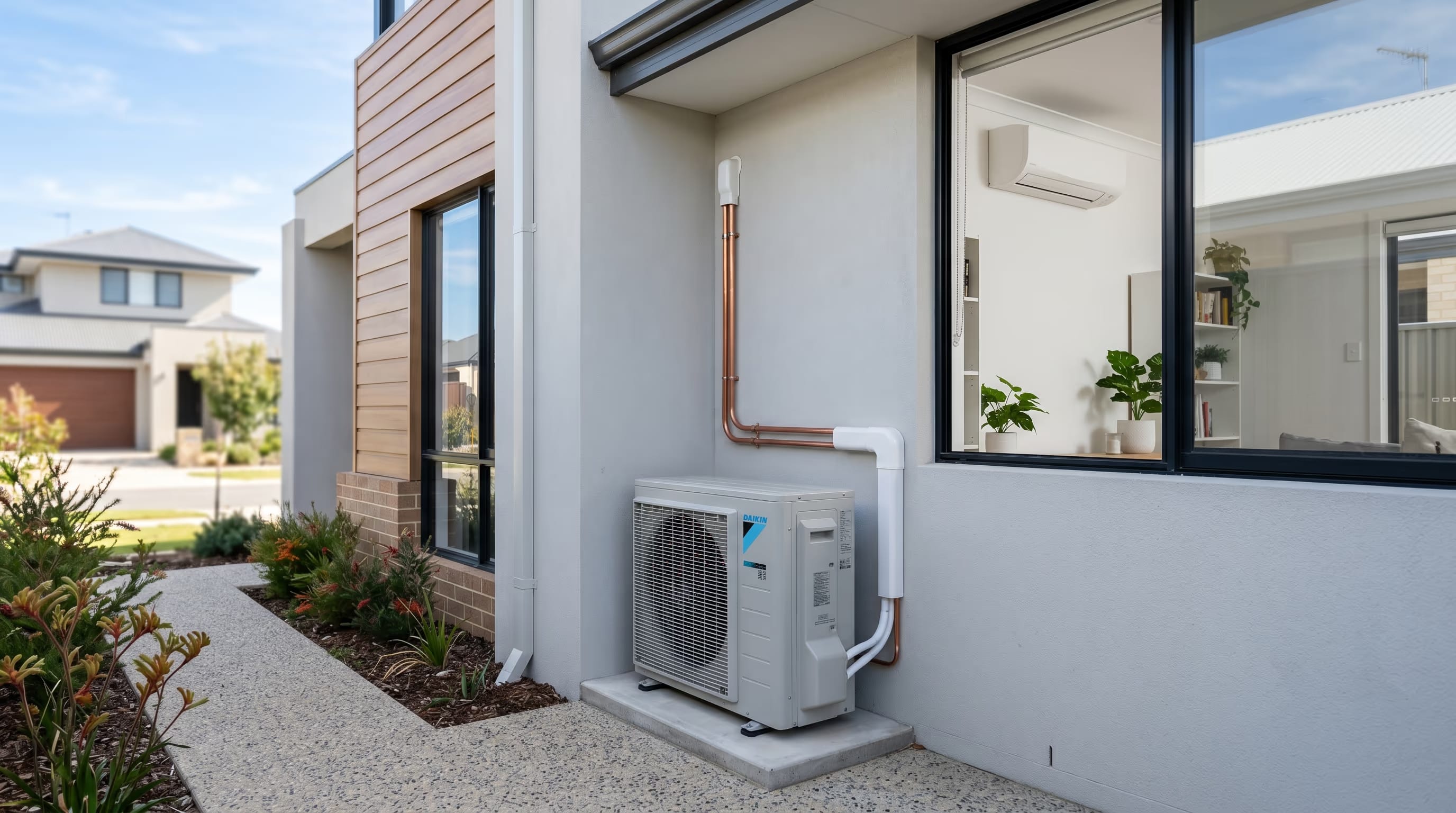 Split system air conditioning installation