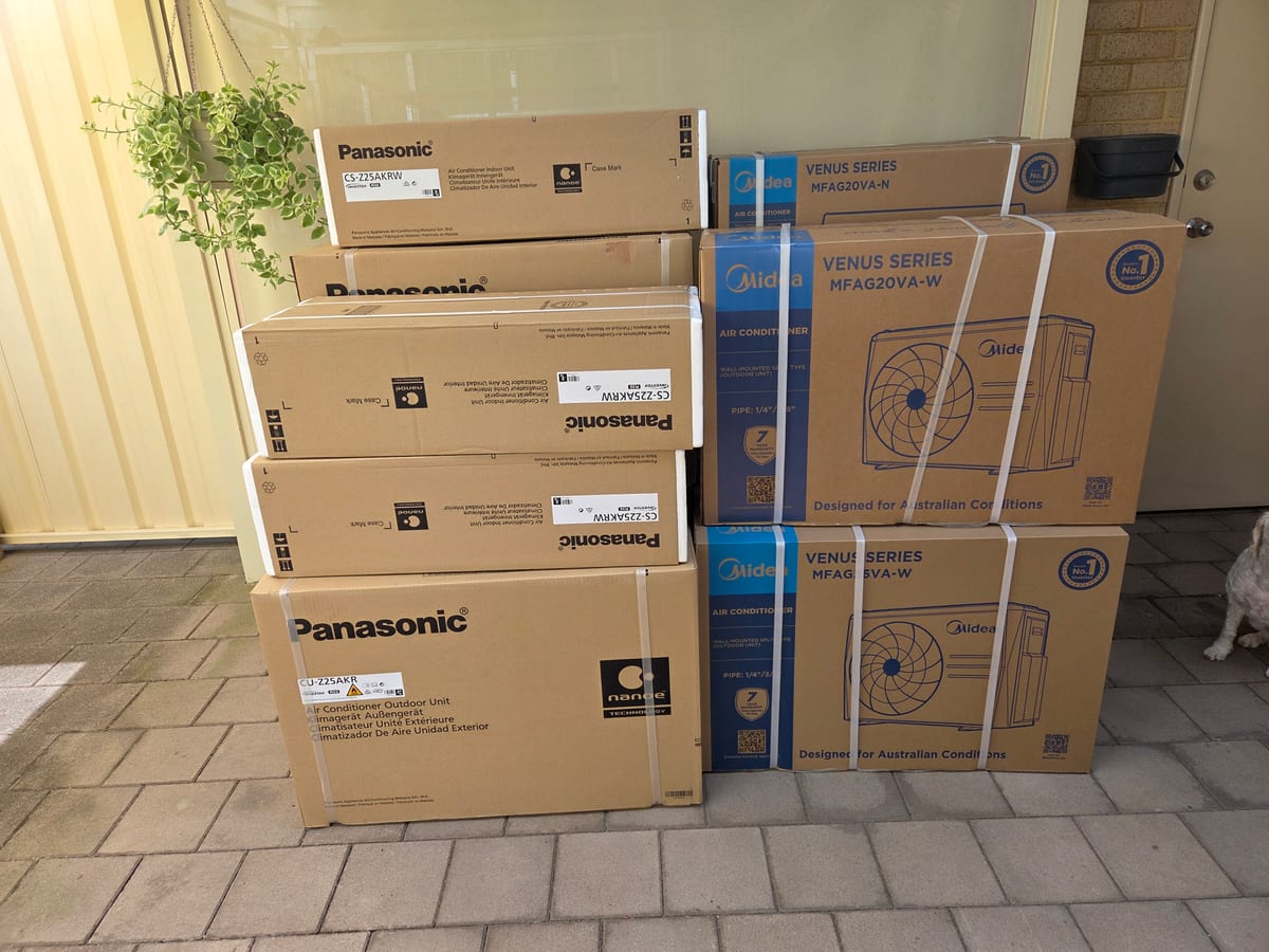 New Panasonic and Midea split systems ready for installation across Perth — Otter Air