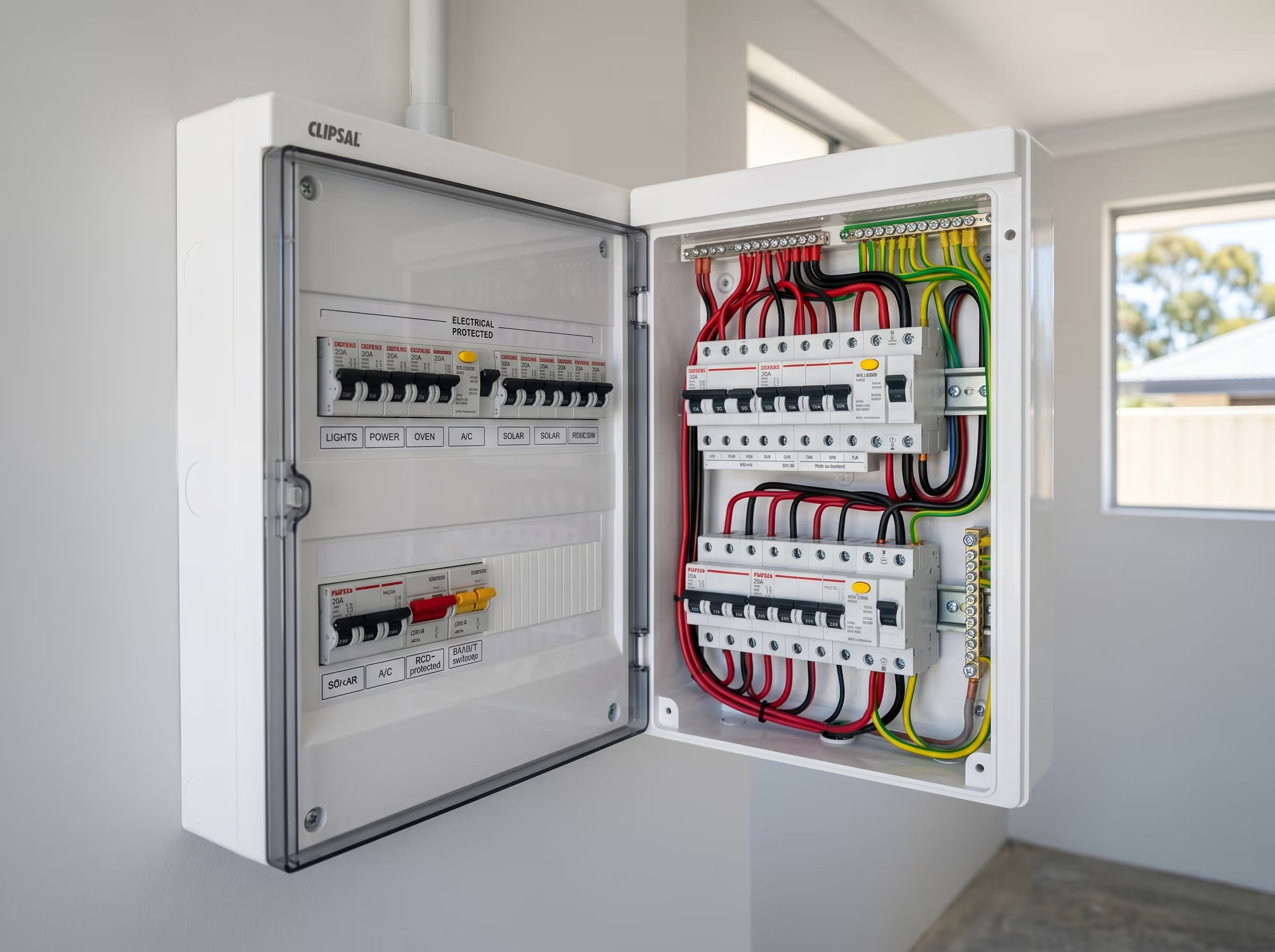 Modern electrical switchboard — Otter Air, Perth